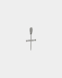 NXS Iced Nail Pendant Iced White Gold