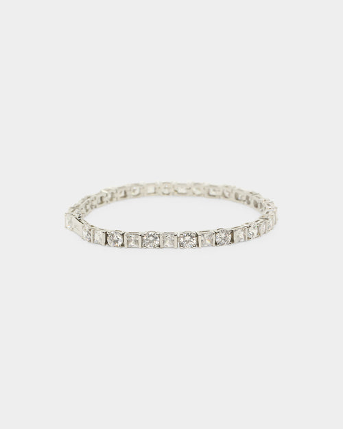 NXS Jesse Duo Stone Bracelet Iced White Gold