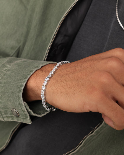 NXS Jesse Duo Stone Bracelet Iced White Gold