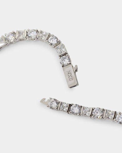 NXS Jesse Duo Stone Chain Iced White Gold