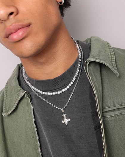 NXS Jesse Duo Stone Chain Iced White Gold