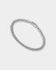 NXS Flat Faced Curb Bracelet White Gold