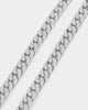 NXS Flat Faced Curb Chain White Gold