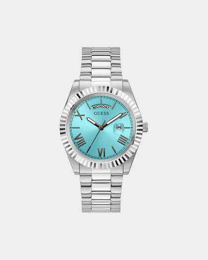 Guess Mainline Connoisseur Watch Silver/Aqua Blue