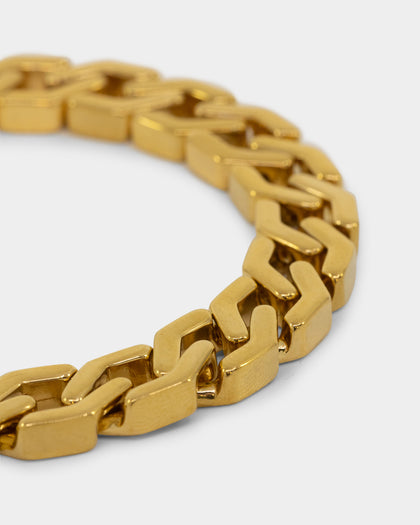 NXS Hex Cut Curb Bracelet Gold