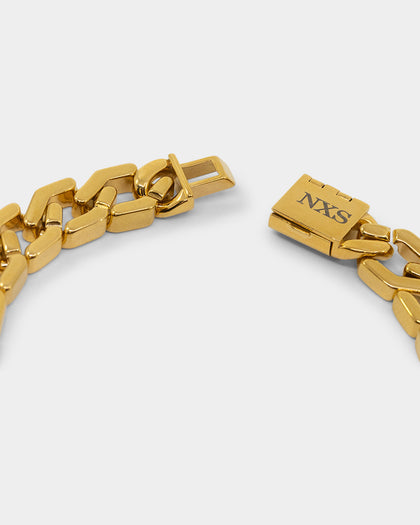 NXS Hex Cut Curb Bracelet Gold