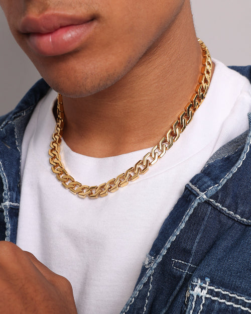 NXS Hex Cut Curb Chain Gold