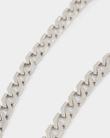NXS Hex Cut Curb Chain White Gold