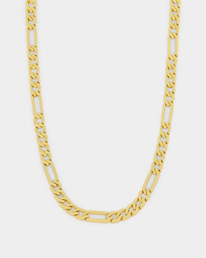 NXS Sharp Cut Figaro Chain Gold