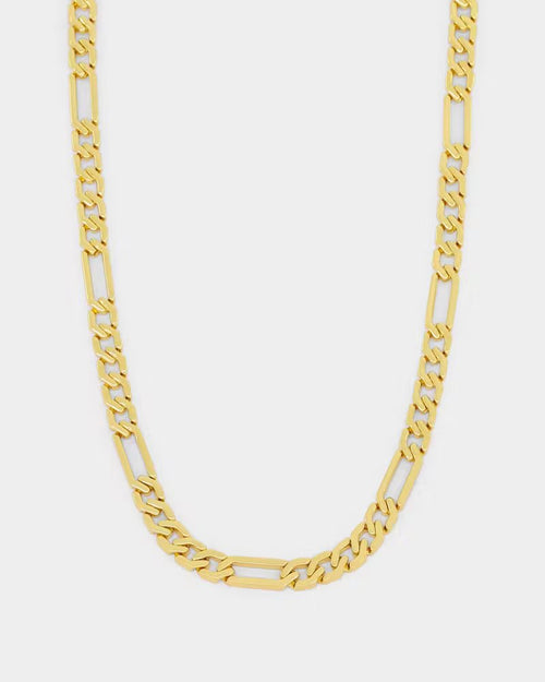 NXS Sharp Cut Figaro Chain Gold
