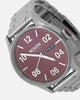 Nixon Sentry Stainless Steel Silver/Cranberry