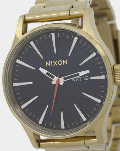 Nixon Sentry Stainless Steel Watch Yellow Gold/Black