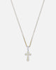 NXS Iced Sanctity Cross Pendant Citrine/Iced White Gold