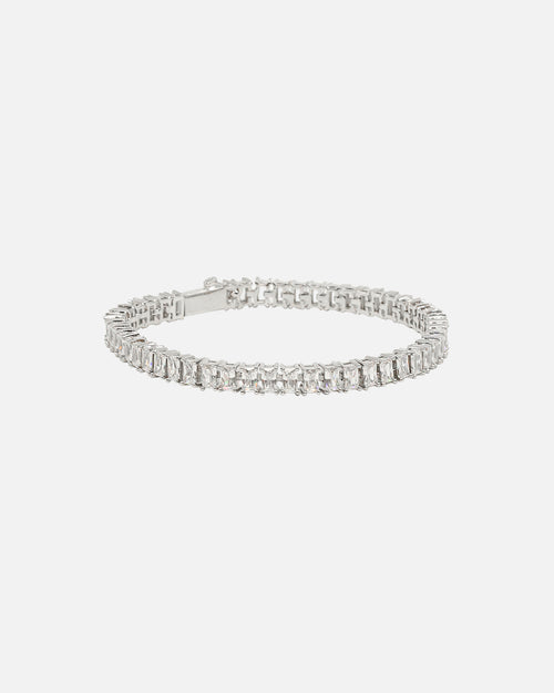 NXS Iced Baguette Bracelet Iced White Gold