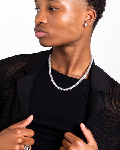 NXS Iced Baguette Chain Iced White Gold