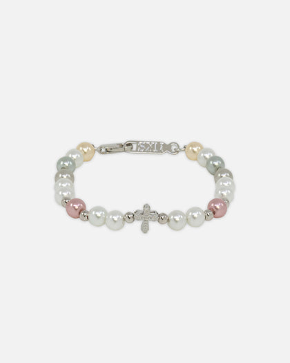 NXS Coloured Cross Pearl Bracelet Multi/White