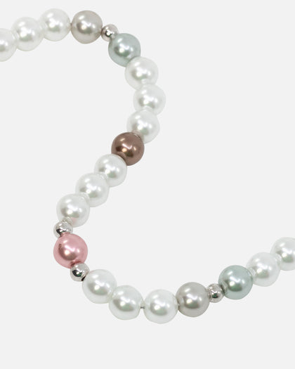 NXS Coloured Cross Pearl Necklace Multi/White