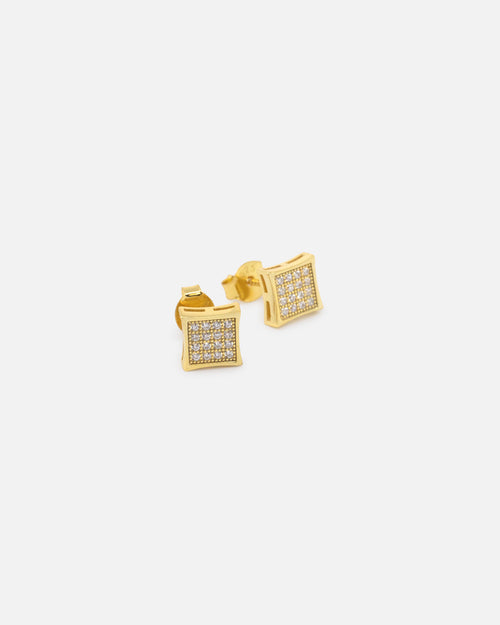 Saint Morta Concave Square Earring Iced Gold
