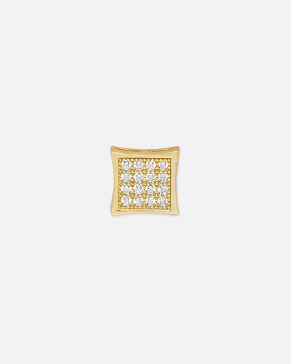 Saint Morta Concave Square Earring Iced Gold