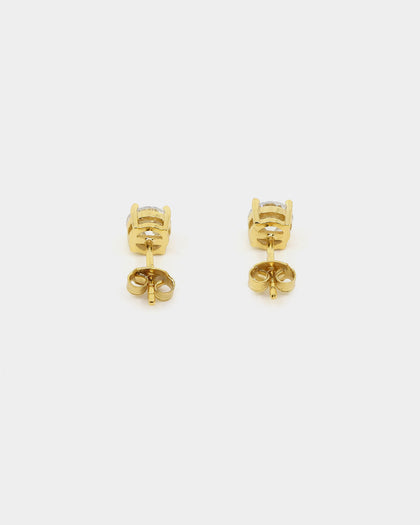 Saint Morta Round Cut Earrings Iced Gold