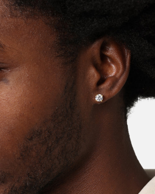 Saint Morta Round Cut Earrings Iced Gold