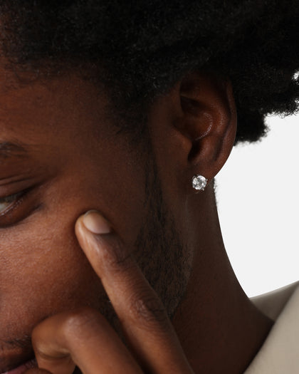 Saint Morta Round Cut Earrings Iced White Gold