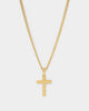 Saint Morta Textured Cross Pendant Gold