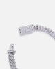 Saint Morta 6mm Iced Cuban Prong Bracelet Iced White Gold