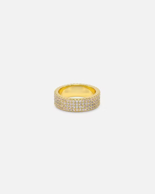 Saint Morta Round Cut Iced Band Ring Iced Gold