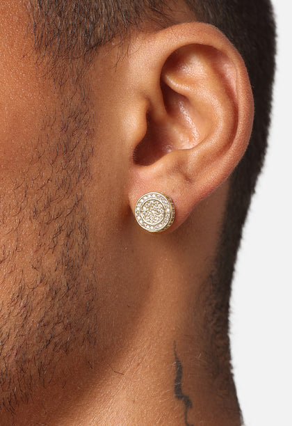 Saint Morta Stadium Earring Iced Gold