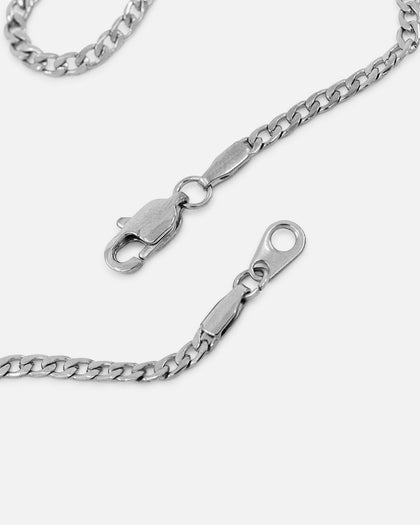 Saint Morta 3mm Smooth Cut Cuban Chain White Gold