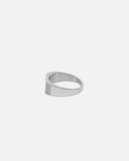 Saint Morta Adrian Bar Signet Ring White Gold