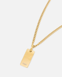 Saint Morta Carved Tag Necklace Gold