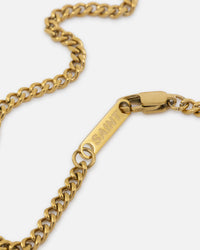 Saint Morta Carved Tag Necklace Gold
