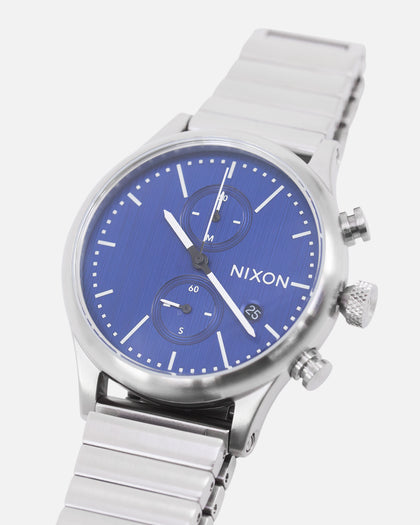 Nixon Station Chrono Watch Silver/Indigo