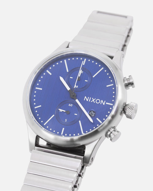 Nixon Station Chrono Watch Silver/Indigo