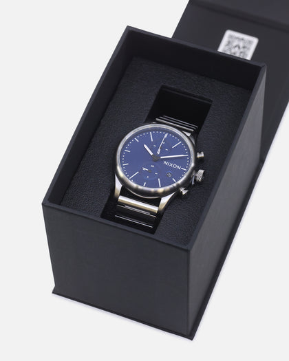 Nixon Station Chrono Watch Silver/Indigo