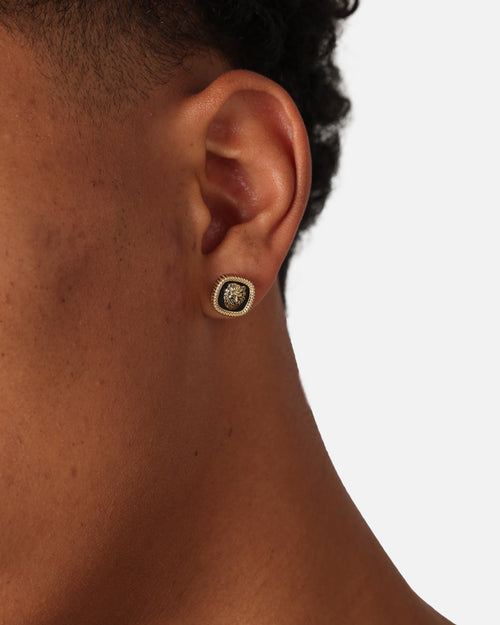 Guess Mainline Lion King 13mm Earrings Yellow Gold