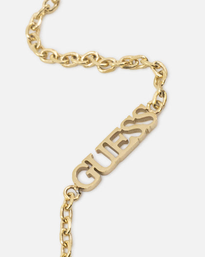 Guess Mainline Women's Modern Love Central Knot Necklace Yellow Gold
