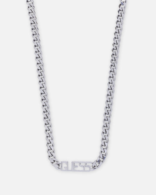 Guess Mainline Vegas 21" Guess Logo 7mm Necklace Silver