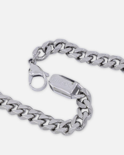 Guess Mainline Vegas 21" Guess Logo 7mm Necklace Silver