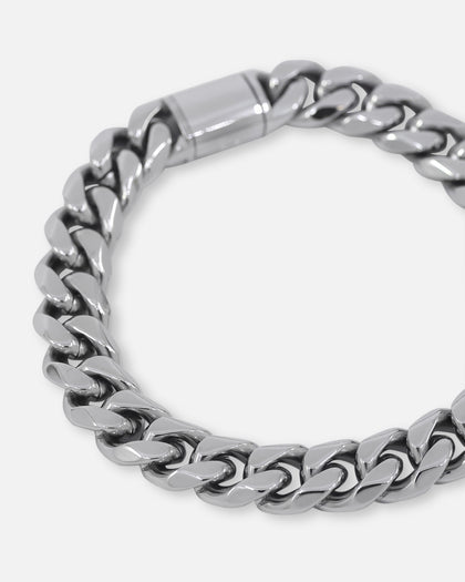 Saint Morta 10mm Cuban Bracelet White Gold
