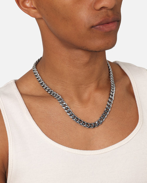 Saint Morta 10mm Cuban Chain White Gold