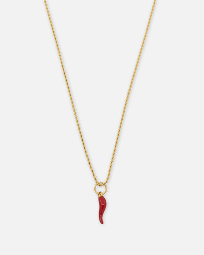 Saint Morta Chilli Rope Necklace Gold/Red