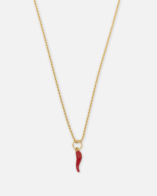 Saint Morta Chilli Rope Necklace Gold/Red