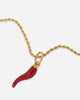 Saint Morta Chilli Rope Necklace Gold/Red