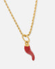Saint Morta Chilli Rope Necklace Gold/Red