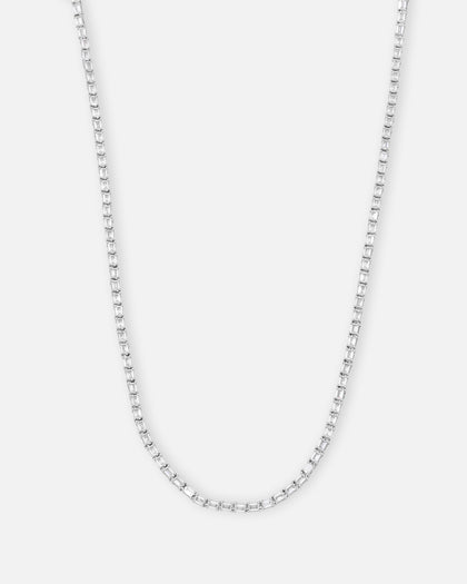 Saint Morta Landscape Baguette Chain Iced White Gold