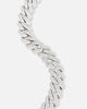 Saint Morta 14mm Interlink Bracelet Iced White Gold