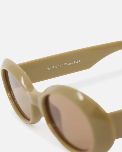 Le Specs Work It Sunglasses Taupe